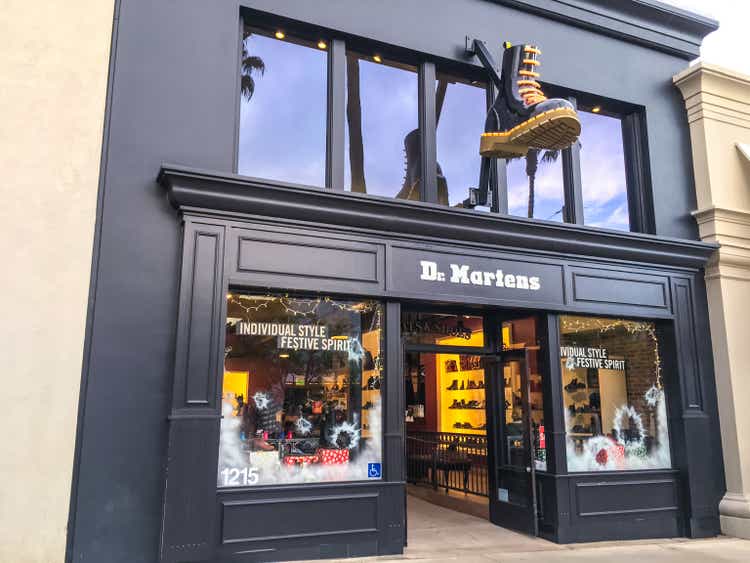 Dr. Martens Store decorated for Xmas, Santa Monica
