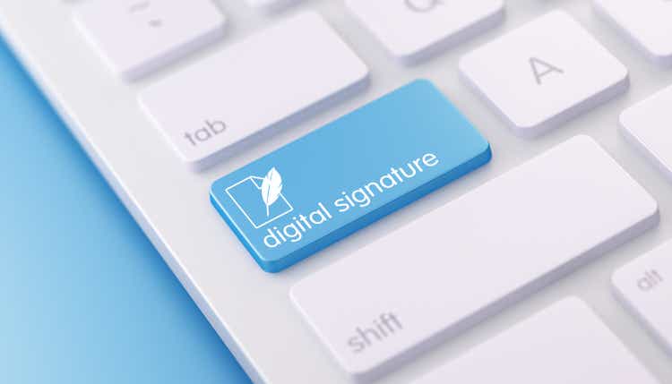 Modern Keyboard wih Digital Signature Button