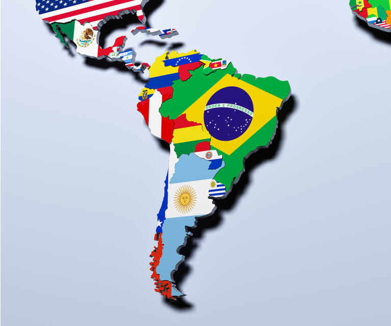 South America map 3d illustration