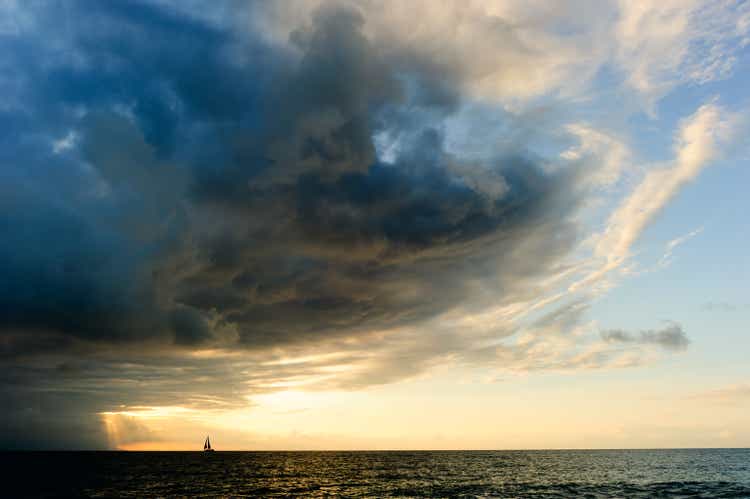 Ocean Sunset Sailboat Storm