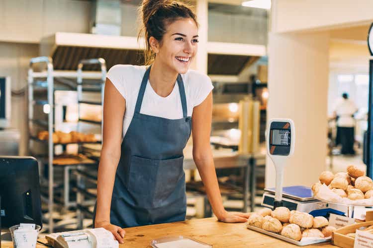 Check out counter in the bakery