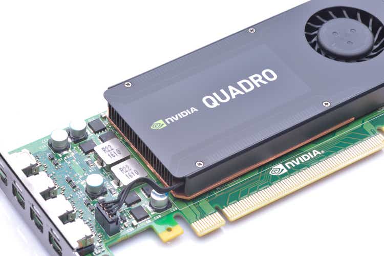Nvidia Quadro K1200 from a powerful workstation isolated on white