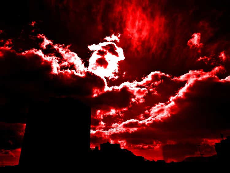 755- Burning Sky over city- Abstract