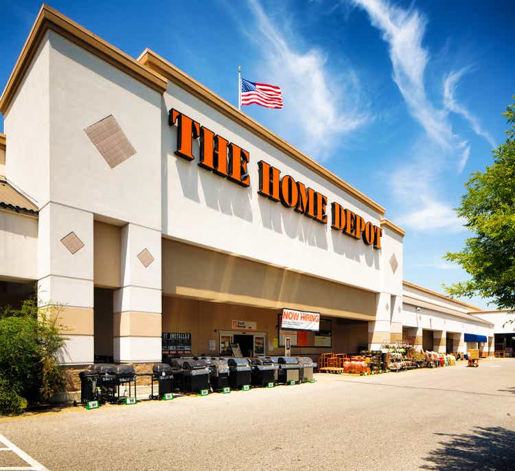 Home depot store facade in San Jose California