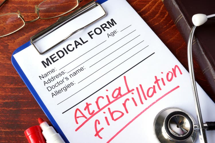 Medical form with words Atrial fibrillation (AFib).