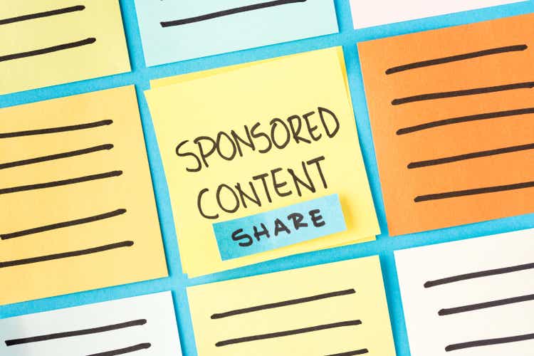 Sponsored content.  Marketing concept