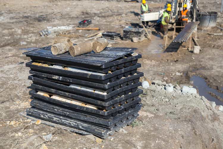 View of the drill core samples