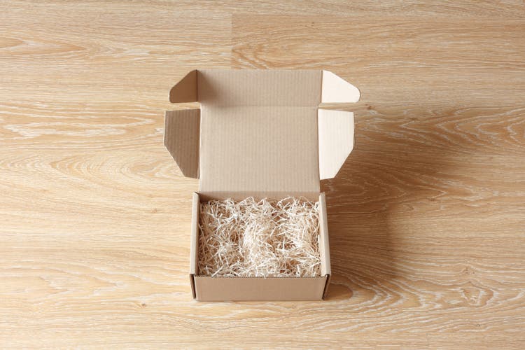 Opened cardboard gift box