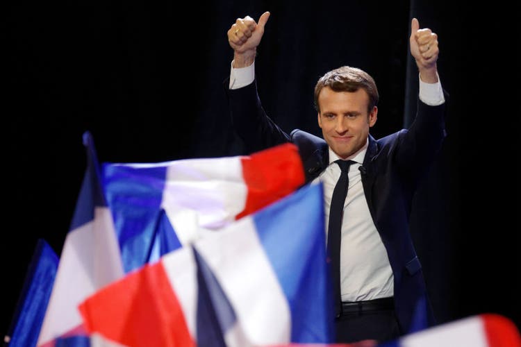 Presidential Candidate Emmanuel Macron Hosts A Meeting At Parc Des Expositions In Paris