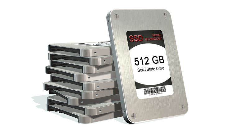 SSD drive - State solid drives isolated on white background