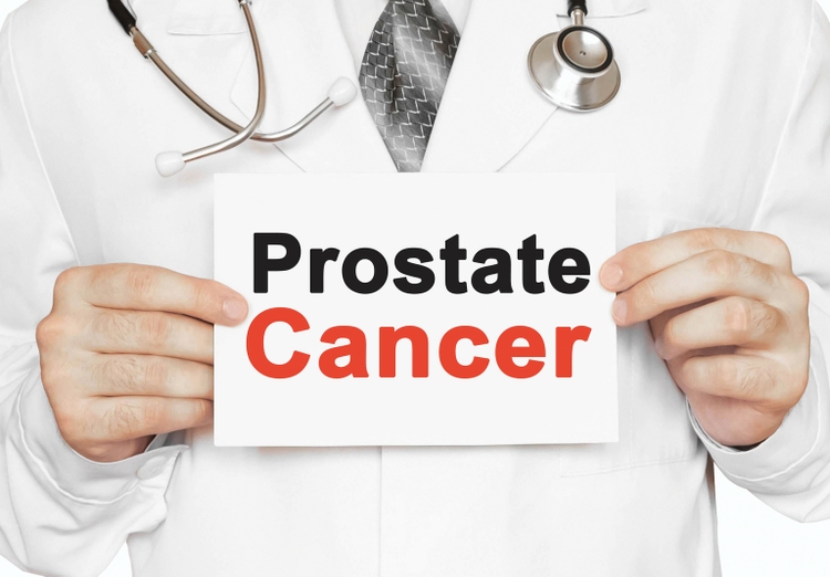 Prostate Cancer card in hands of Medical Doctor
