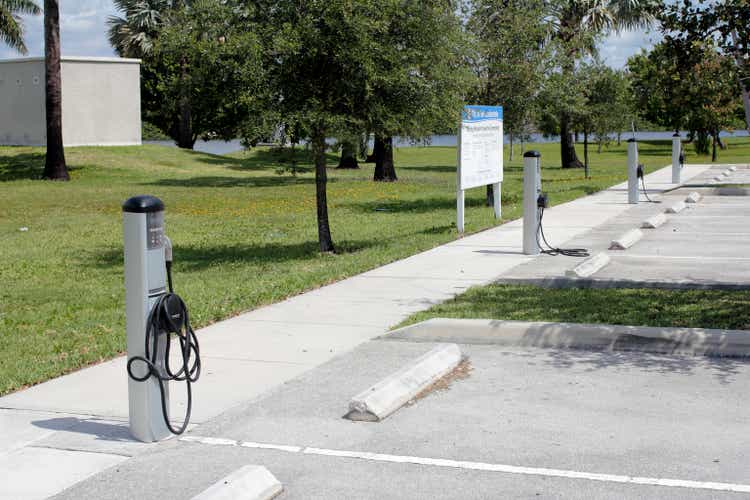 Four Electric Vehicle Charging Stations