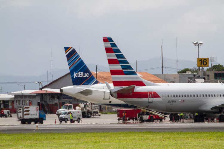 Airplane at Costa Rica Airport Juan Santa Maria