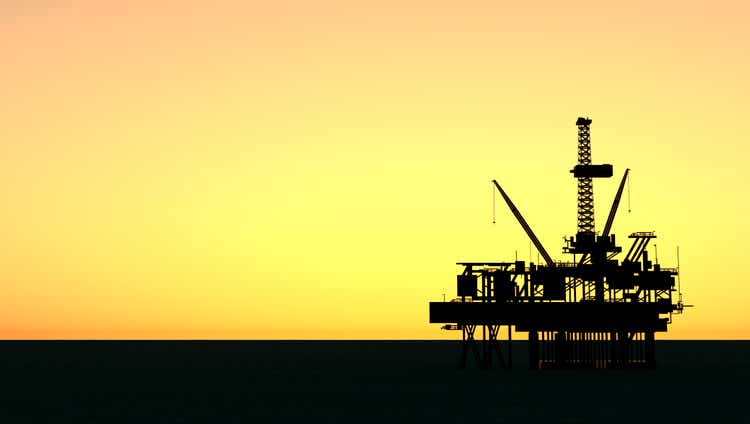 Oil Rig at late evening