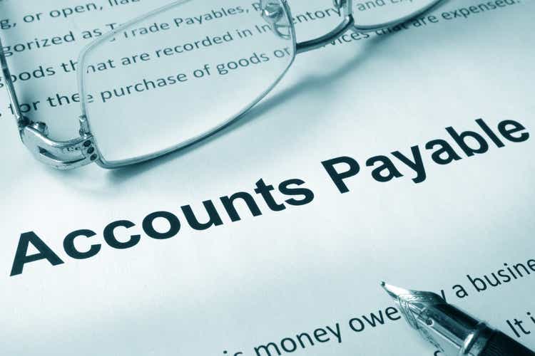 Paper with sign Accounts payable. Business concept.