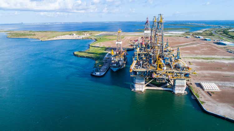 Construction of Oil Rig in Texas Gulf Coast