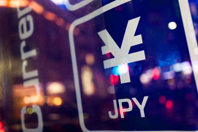 Sign of Japanese yen.