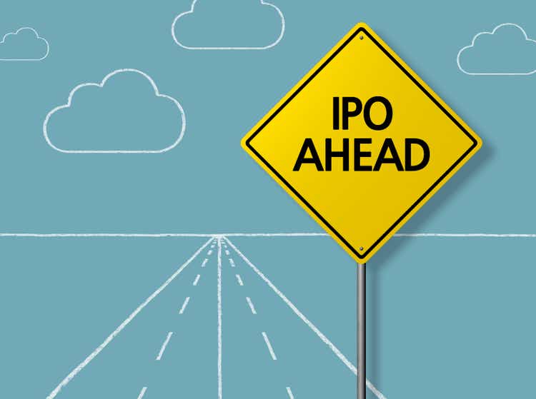 IPO AHEAD - Business Chalkboard Background