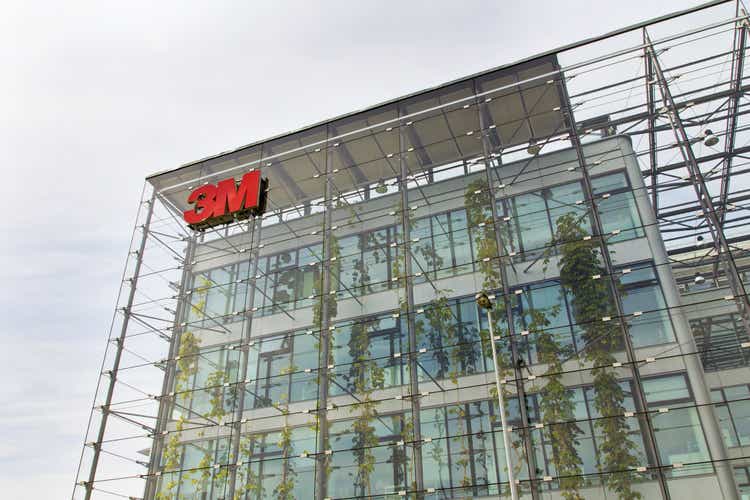 Prague, Czech republic - May 22, 2017: 3M company logo on headquarters building