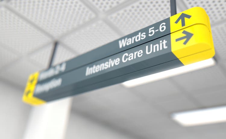 Hospital sign ICU