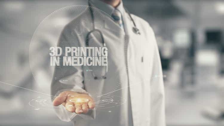Doctor holding in hand 3D Printing In Medicine