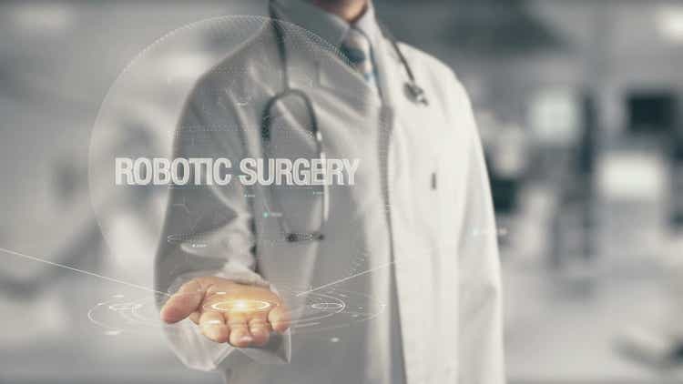 Doctor holding in hand Robotic Surgery