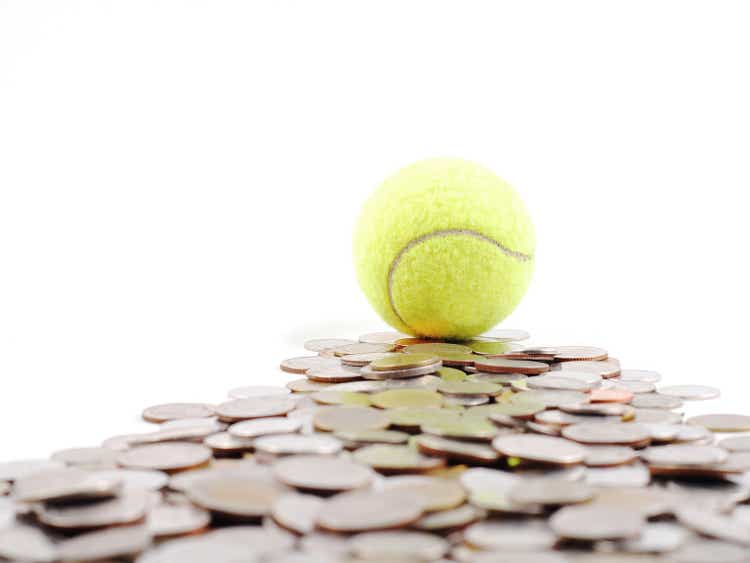 tennis ball on the way of money prize