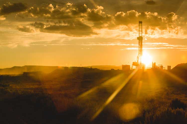 Fracking Drilling Rig at the Golden Hour