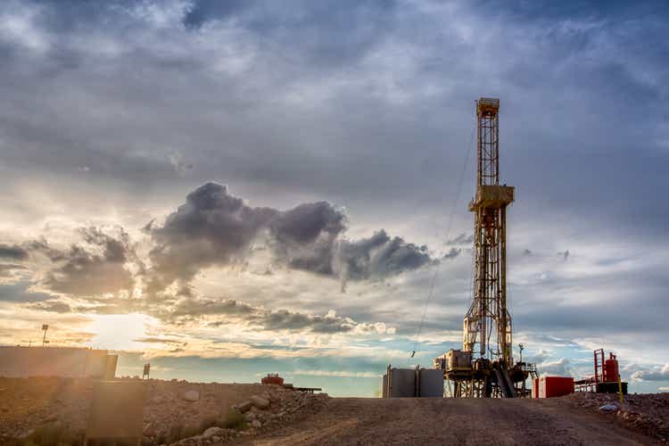 Fracking Drilling Rig at the Golden Hour