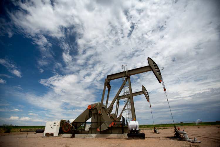 Fracking Pumpjacks in the Oil Field