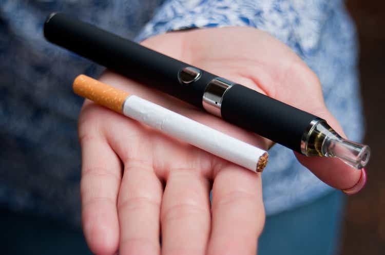 hand of woman with e-cigarette