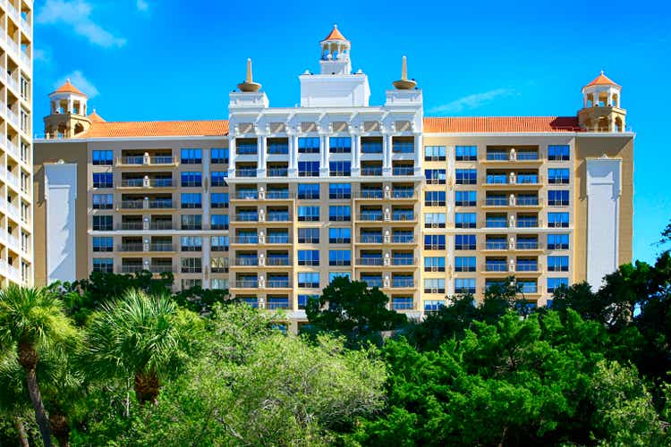 The Ritz-Carlton hotel building in Sarasota FL, USA