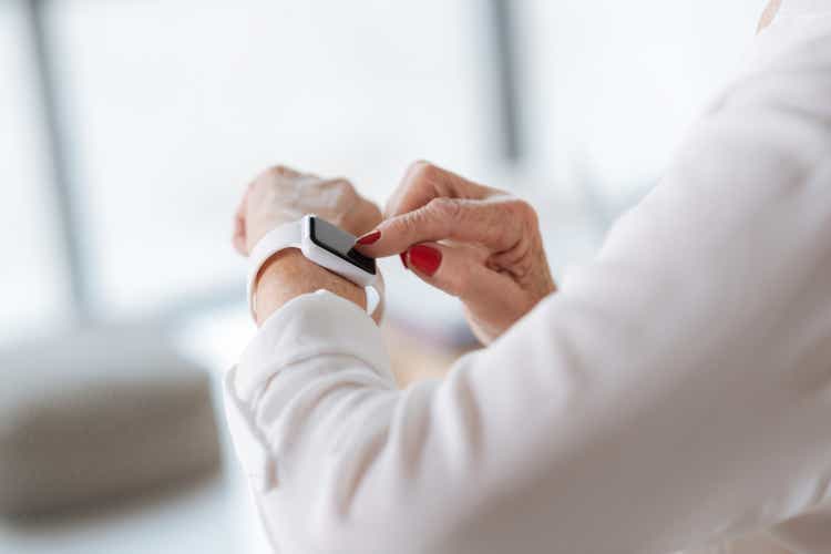 Close up of a modern innovative smartwatch
