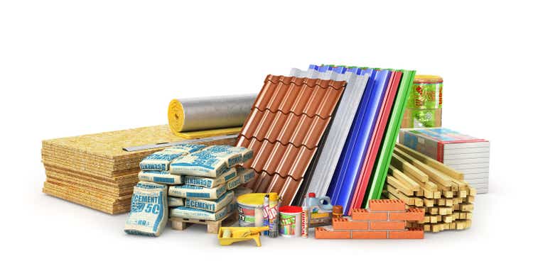 Set of construction materials