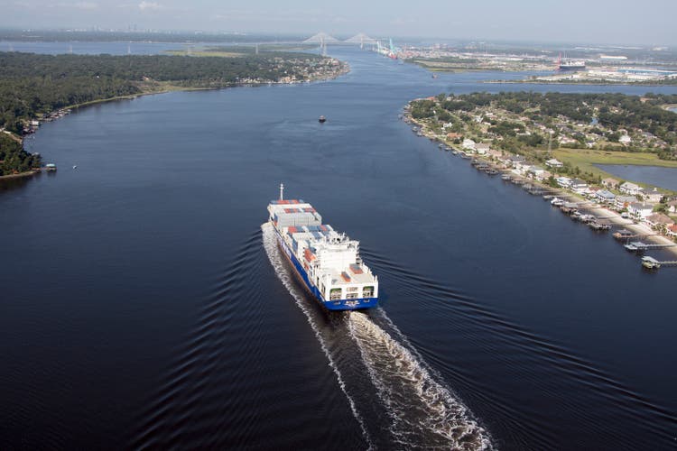 Aerial photograph of Shipping containers