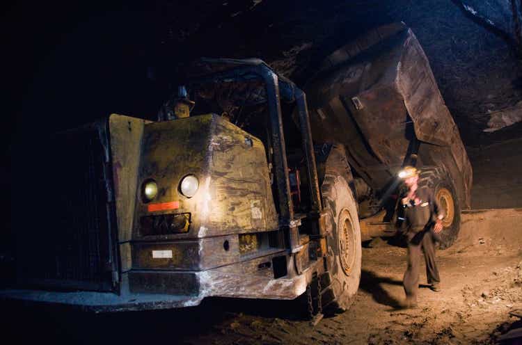 Dumping excess rock at a zinc mine