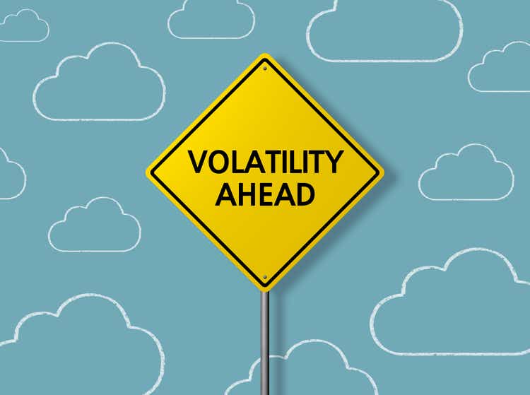 VOLATILITY AHEAD - Business Chalkboard Background