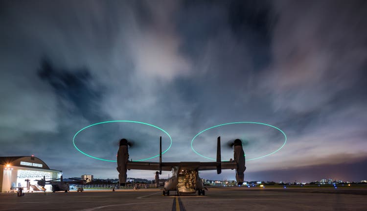 V22 Osprey night time