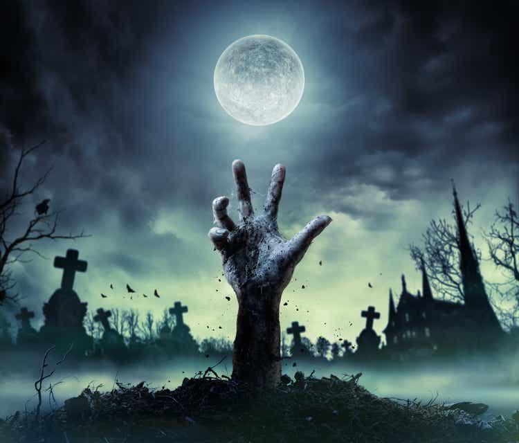 Zombie Hand Rising Out Of A Grave