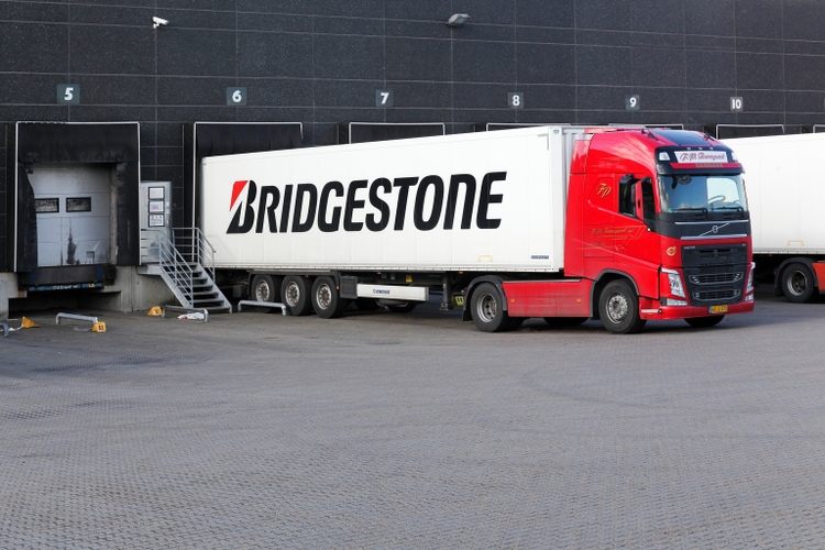 Bridgestone truck at a warehouse