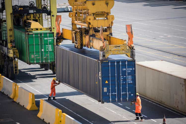 Worker on docks