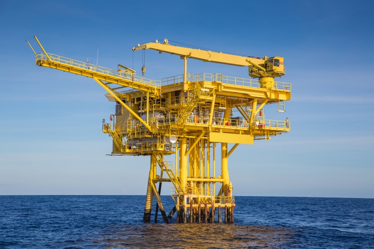 Oil and gas wellhead remote platform produced raw gas and oil then sent to central processing platform to seperate water,gas and condensate ( Crude oil ) then sent to onshore and tanker