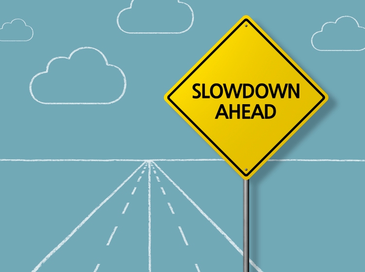 SLOWDOWN AHEAD - Business Chalkboard Background