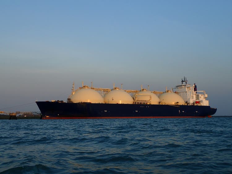 Gas ship docked