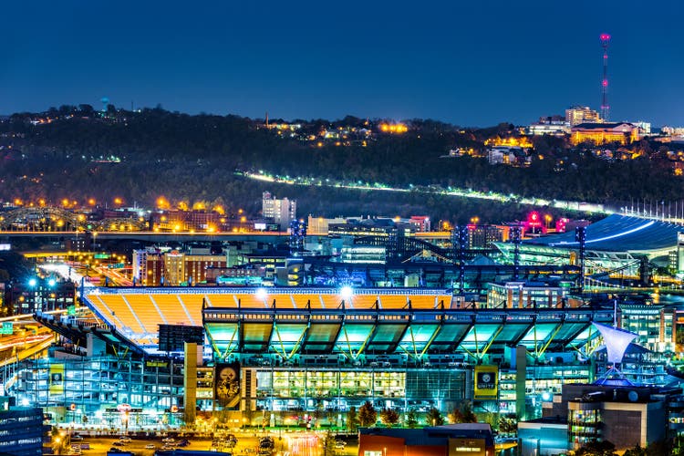 Heinz Field stadium by night