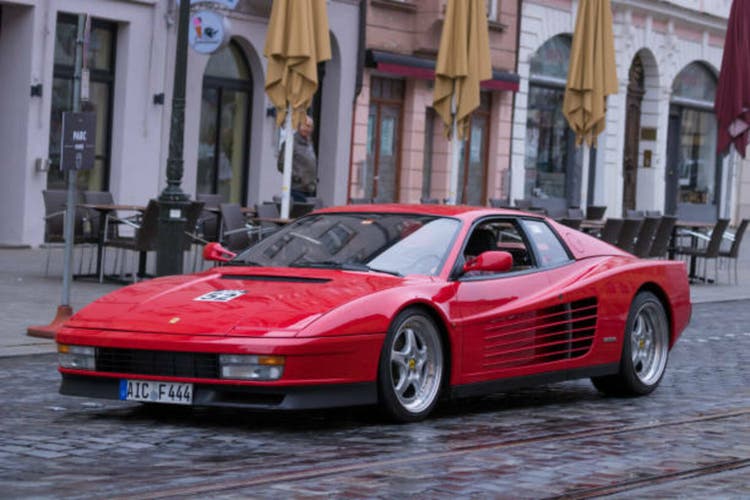 Ferrari Testarossa oldtimer car at the Fuggerstadt Classic 2017 Oldtimer Rallye