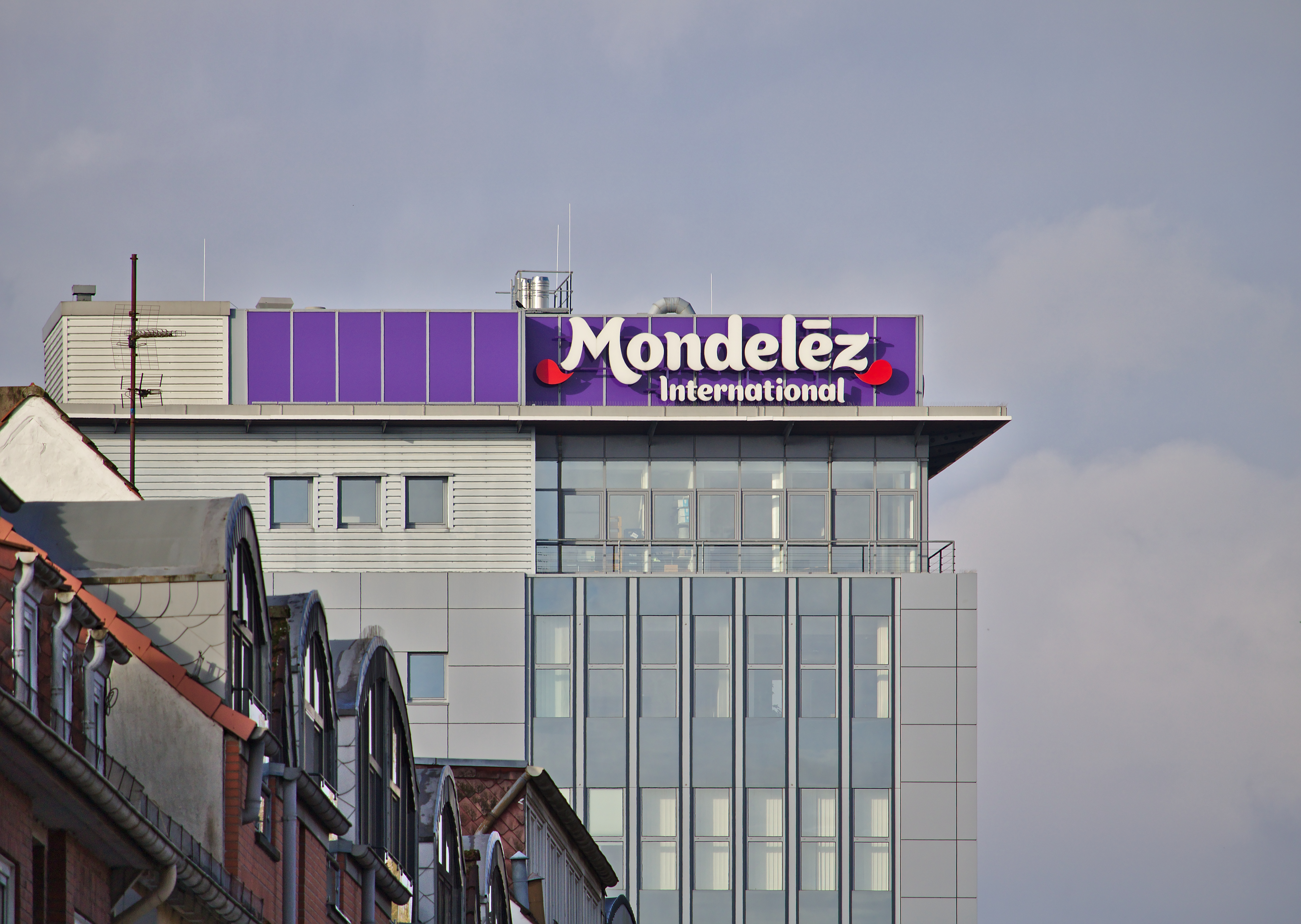 Bremen, Germany - November 11th, 2017 - Mondelez Germany headquarters building with large company logo