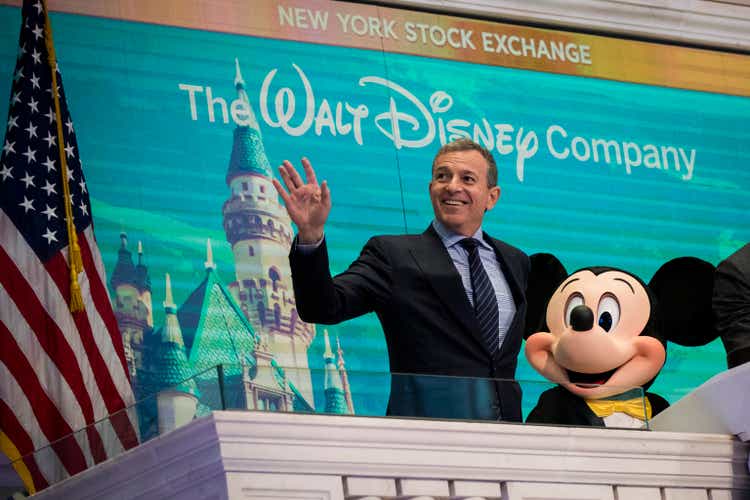 Walt Disney Chairman and CEO Bob Iger rings the opening bell at the New York Stock Exchange