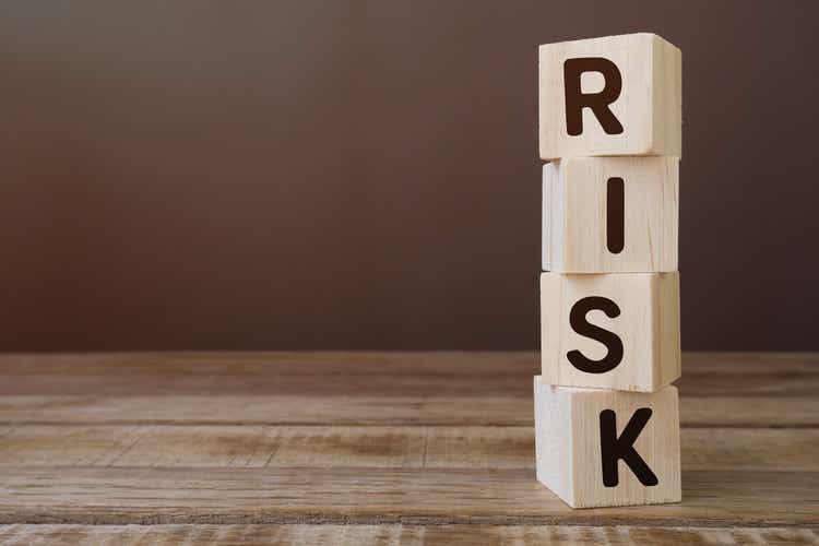 Risk Word on Wooden Block