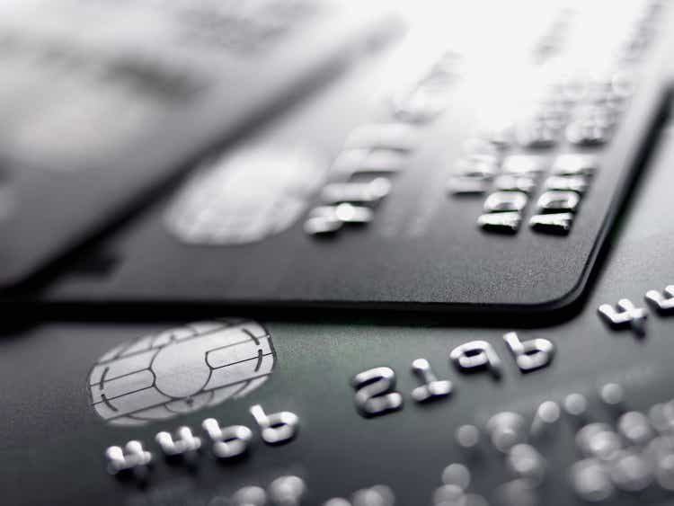 Close up of credit cards